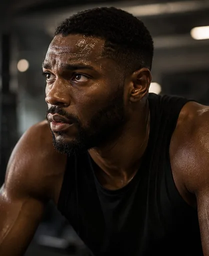 Athlete in focused preparation